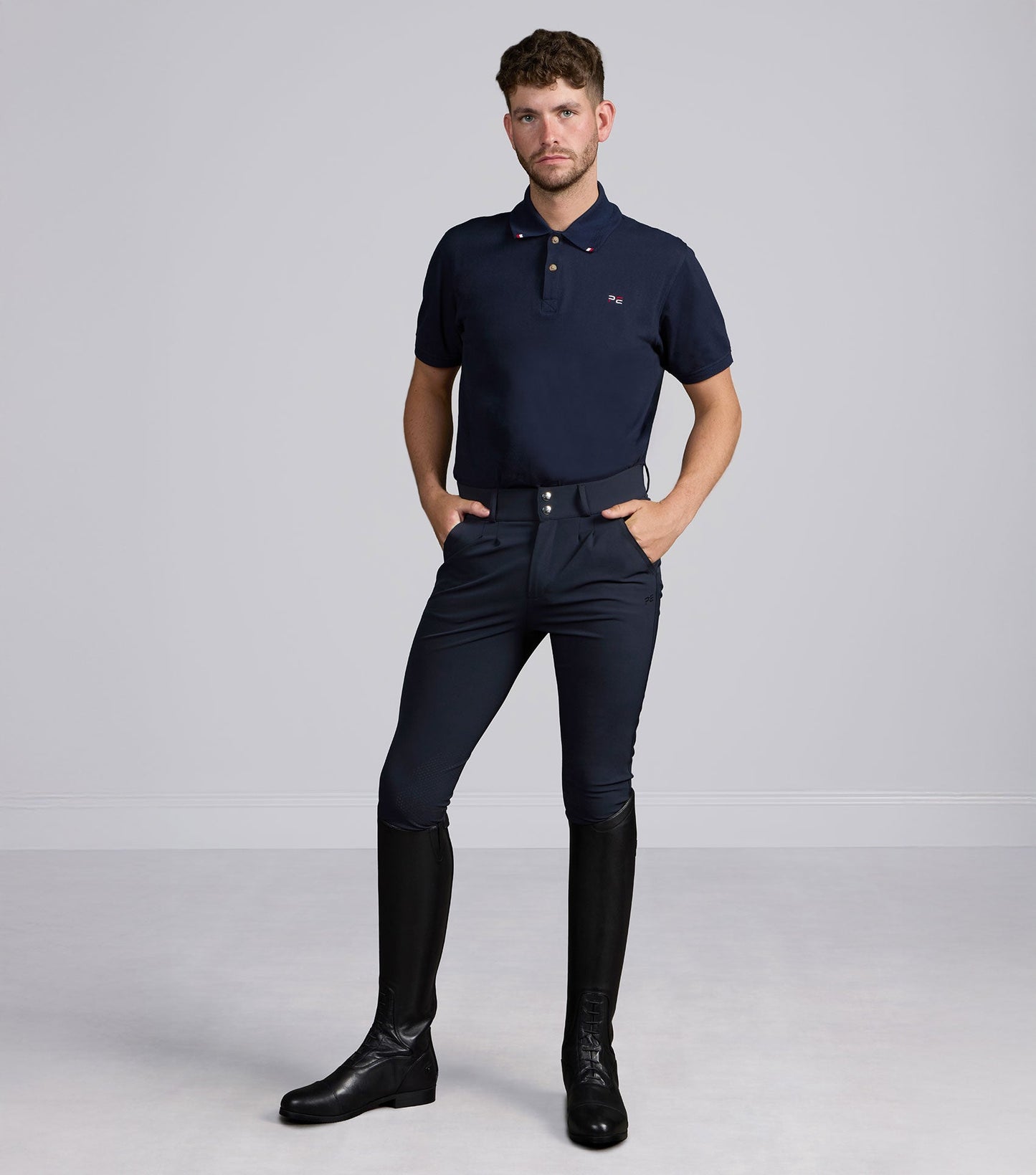 Description:Ludis Men's Gel Knee Breeches_Colour:Navy_Position:1