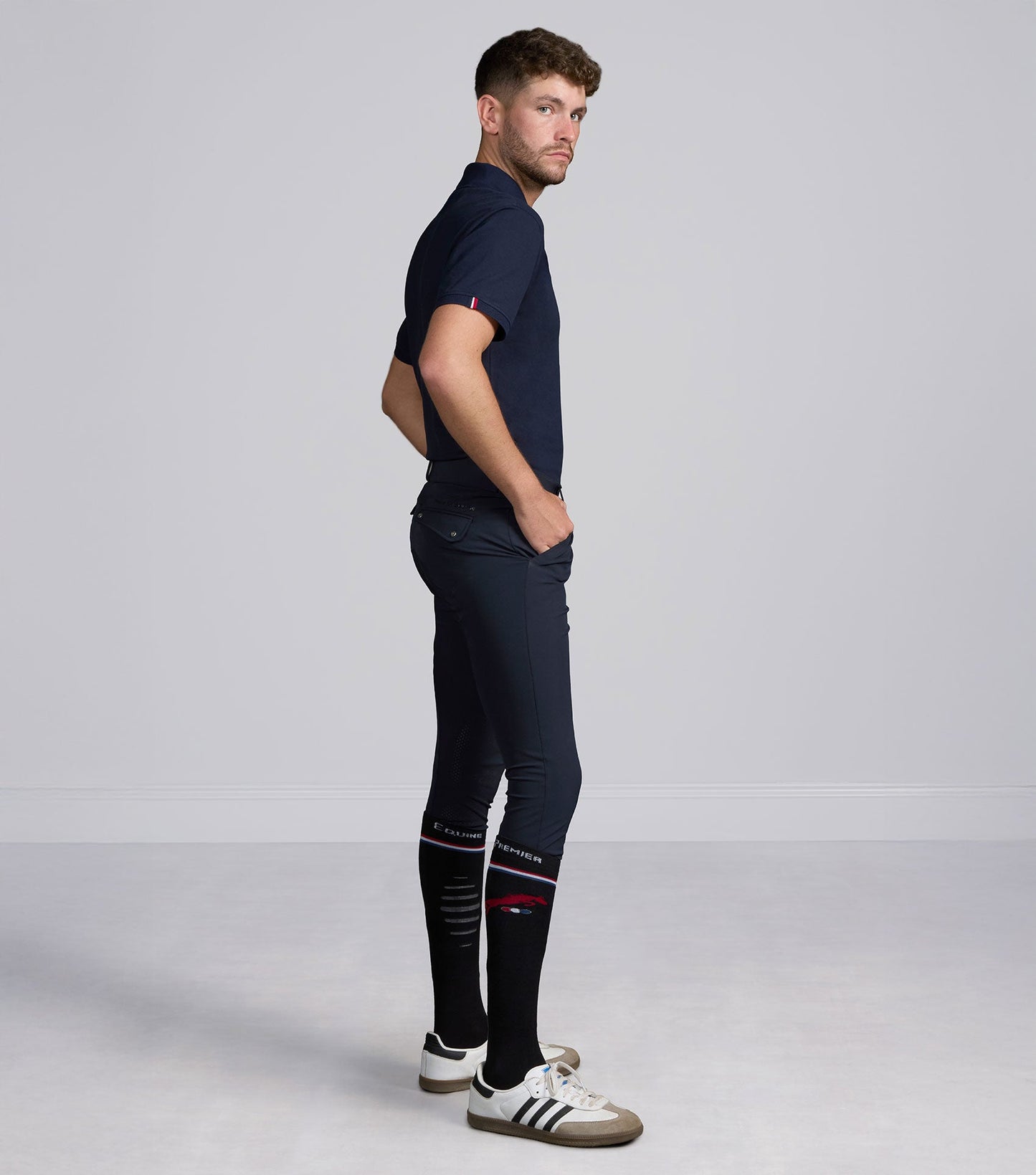 Description:Ludis Men's Gel Knee Breeches_Colour:Navy_Position:2