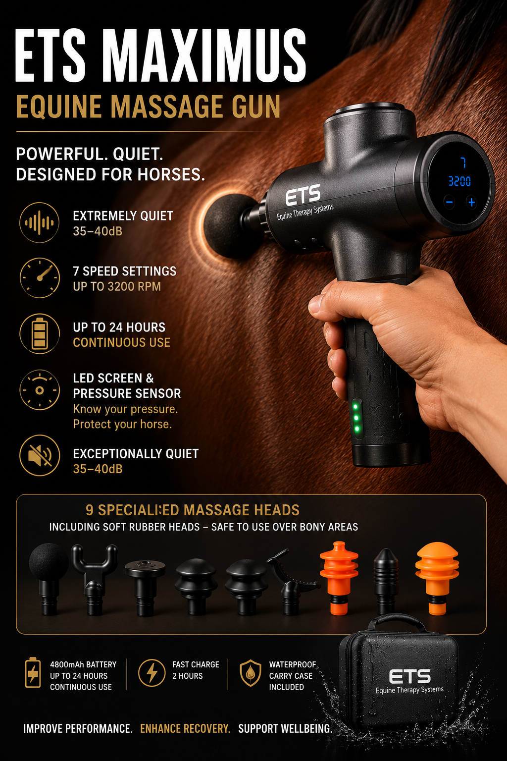 ETS Maximus horse massage gun