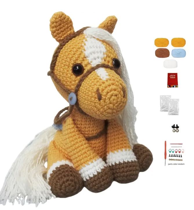 Crochet kit - cute palomino pony
