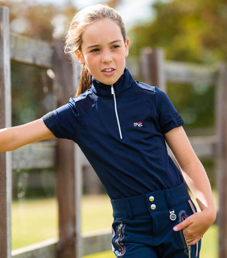 Premier Equine Mini Remisa Girls Technical Short Sleeved Riding Top