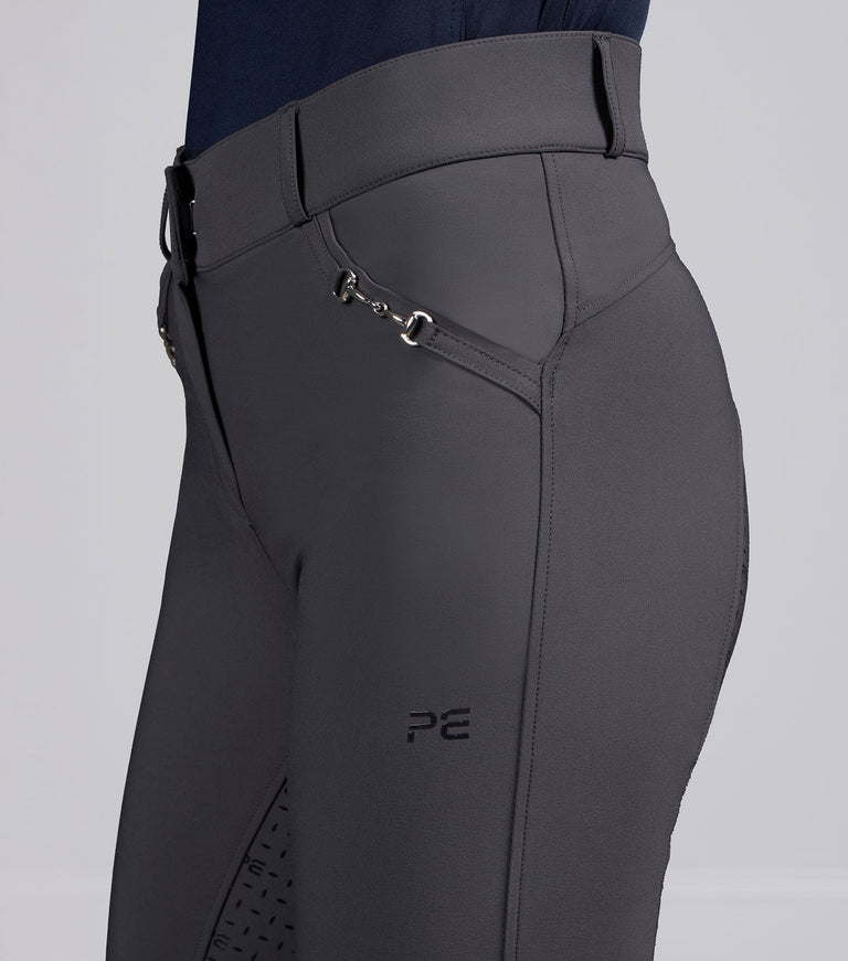 Premier Equine Filetto Women's Gel Full Seat Riding Breeches - Grey (Standard Rise)