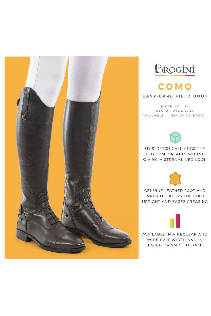 Brogini Como Long Laced Leather Riding Boots (Brown)