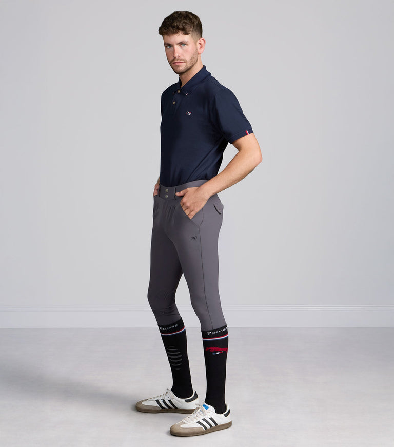 Premier Equine Ludis Men's Gel Knee Riding Breeches - white