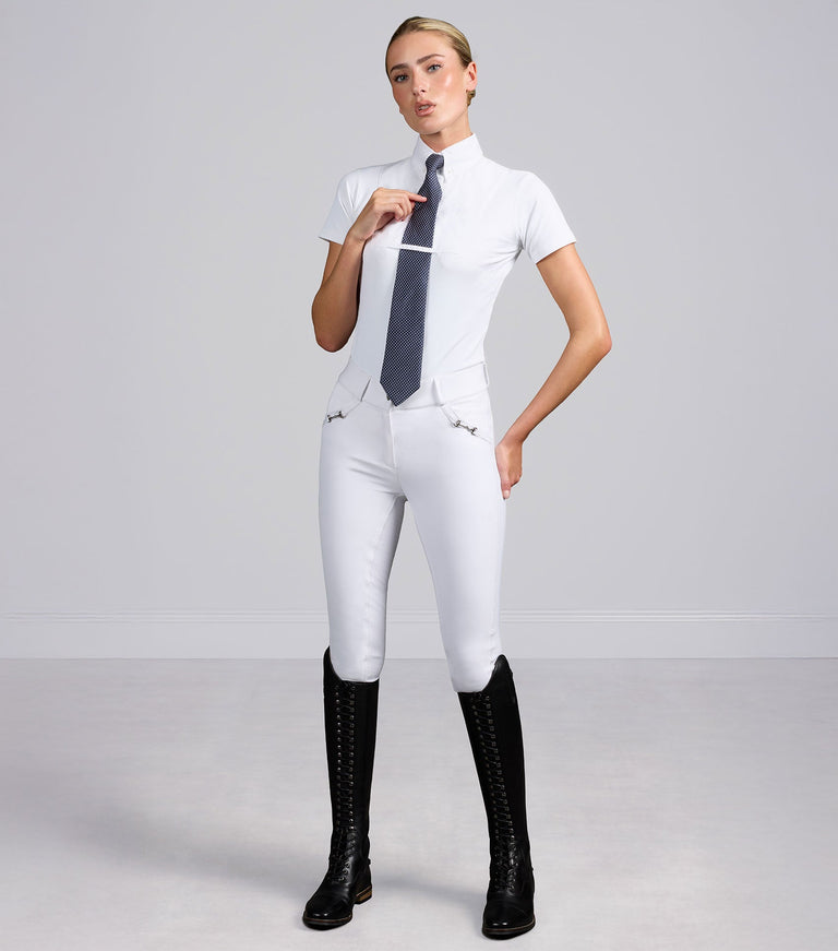 Premier Equine Filetto Women's Gel Full Seat Riding Breeches - White (Standard Rise)