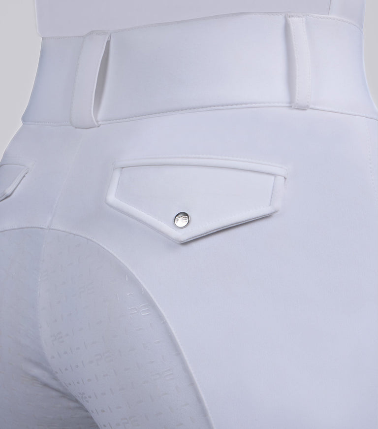 Premier Equine Torino II Women's Gel Full Seat Riding Breeches - White (High Rise)
