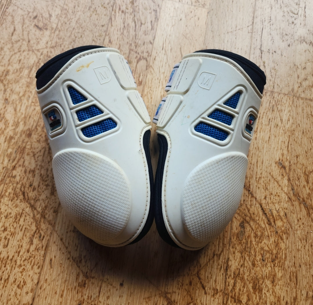 Premier Equine pre-loved white fetlock boots. Size M