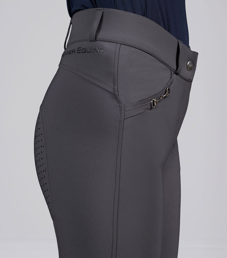 Premier Equine Filetto Women's Gel Full Seat Riding Breeches - Grey (Standard Rise)