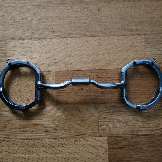 Myler eggbutt bit with hooks 5.25" pre loved