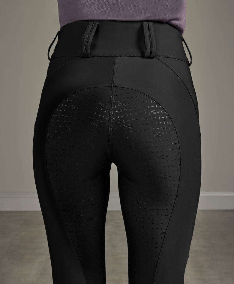 Premier Equine Amnis Womens Waterproof Gel Full Seat Riding Breeches, Black (High Rise)
