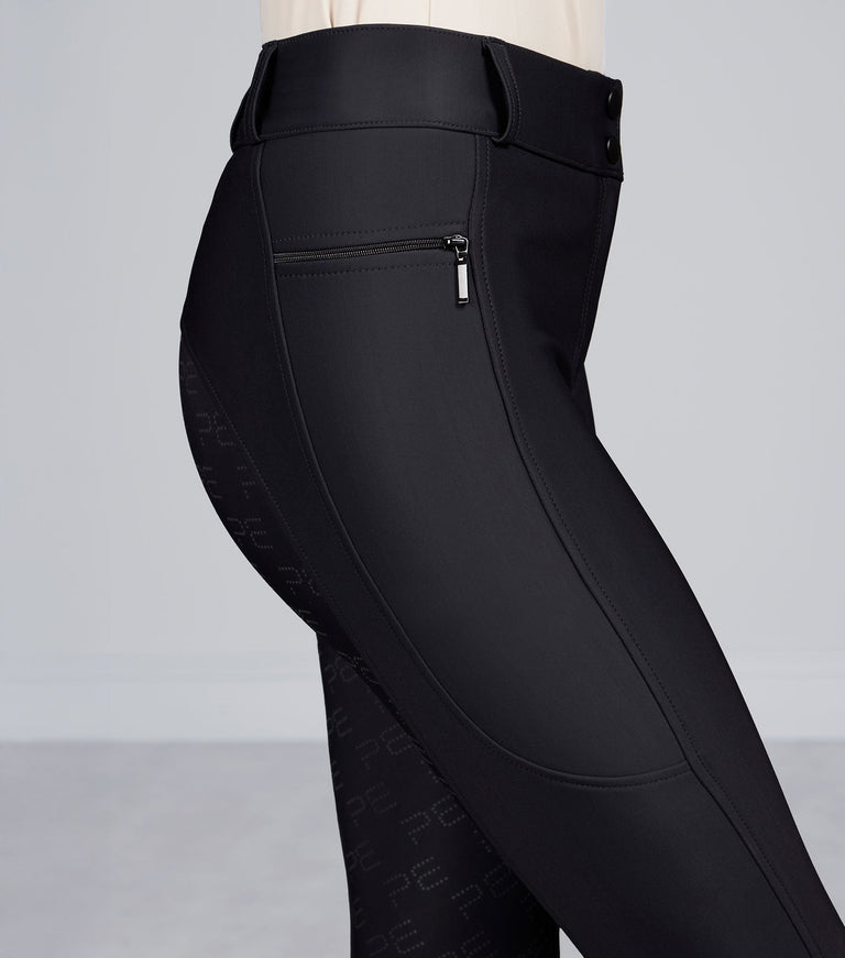 Premier Equine Felicio Womens Gel Full Seat Riding Breeches - Black (Standard Rise) Water repellent