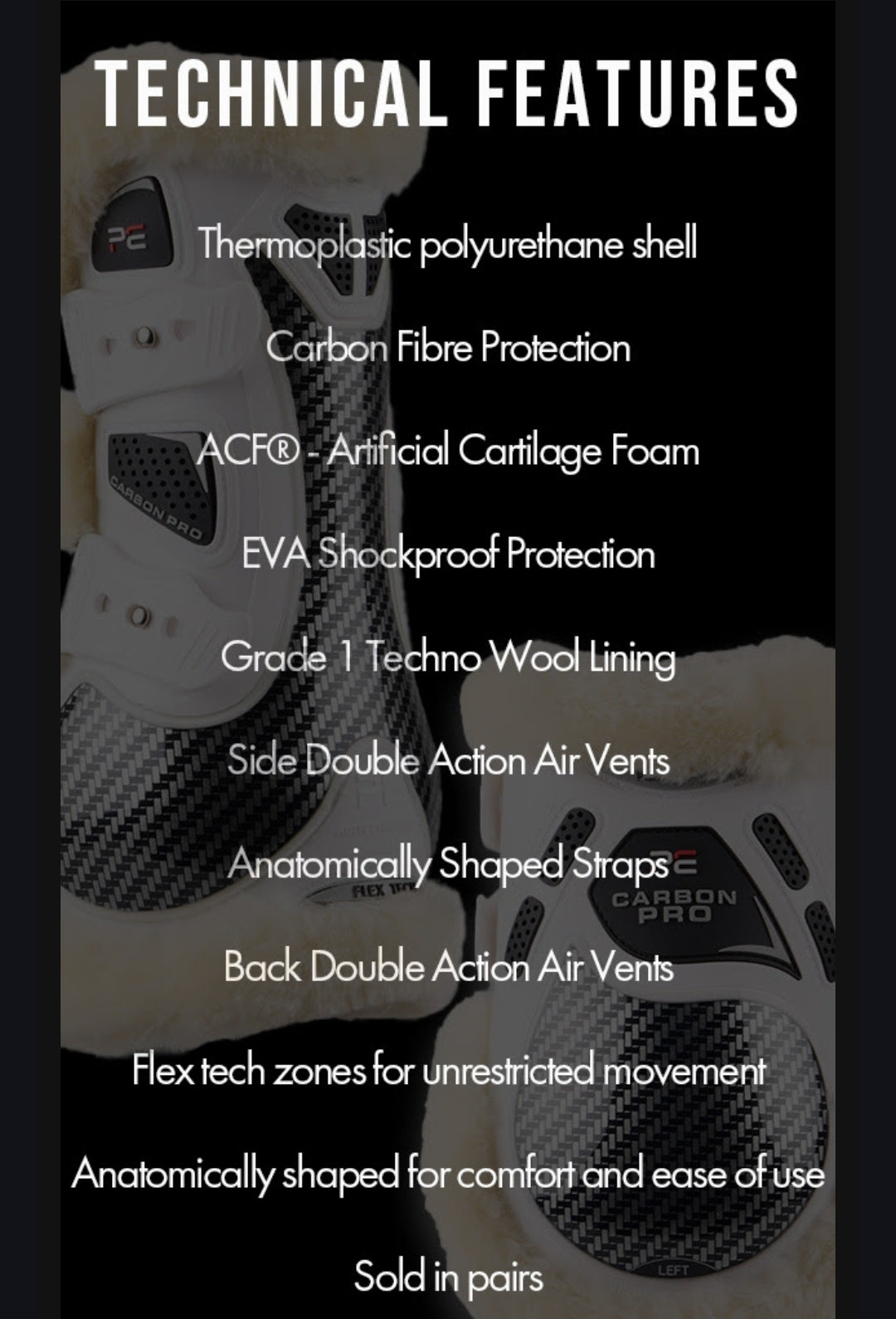 Premier Equine Carbon Pro Techno Wool Tendon Jump Boots