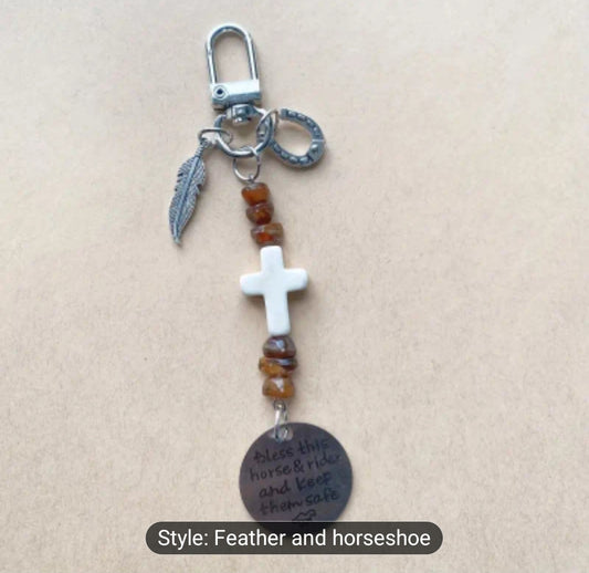 Pendant / key chain ("bless this horse and rider and keep them safe")