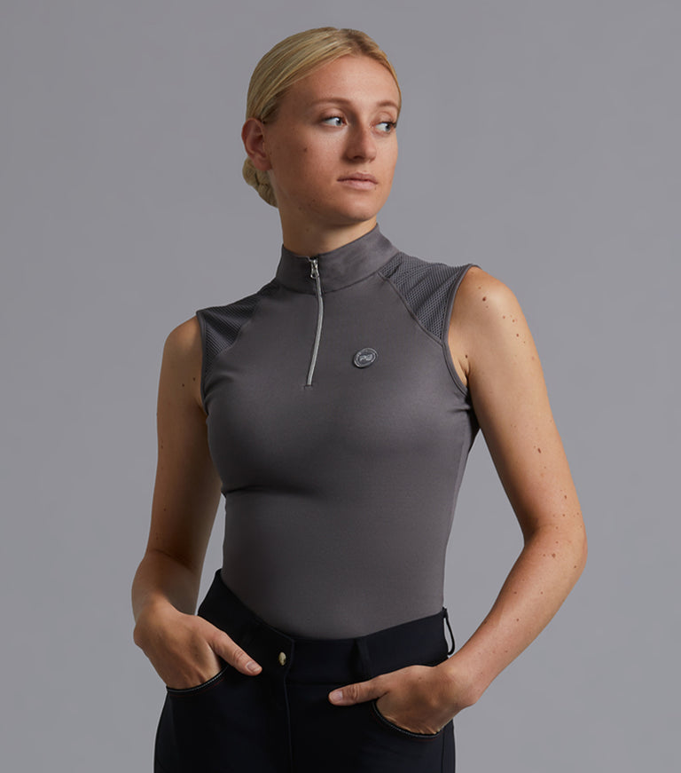 Premier Equine Derina Ladies Technical Sleeveless Riding Top (grey or navy)