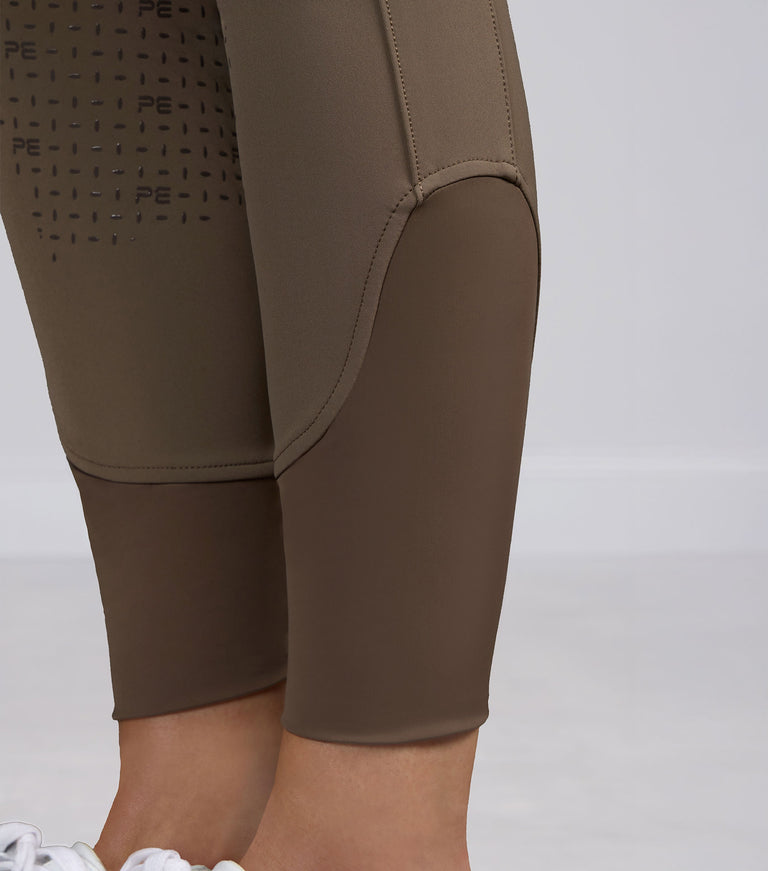 PE Coco II Ladies Gel Full Seat Riding Breeches, high waisted, phone pocket (Grey, navy or walnut)