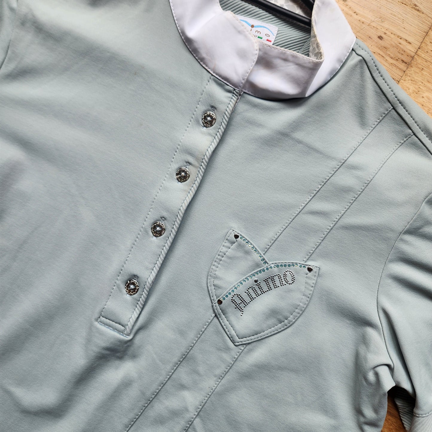 Animo show shirt, ladies 10, light green, pre-loved