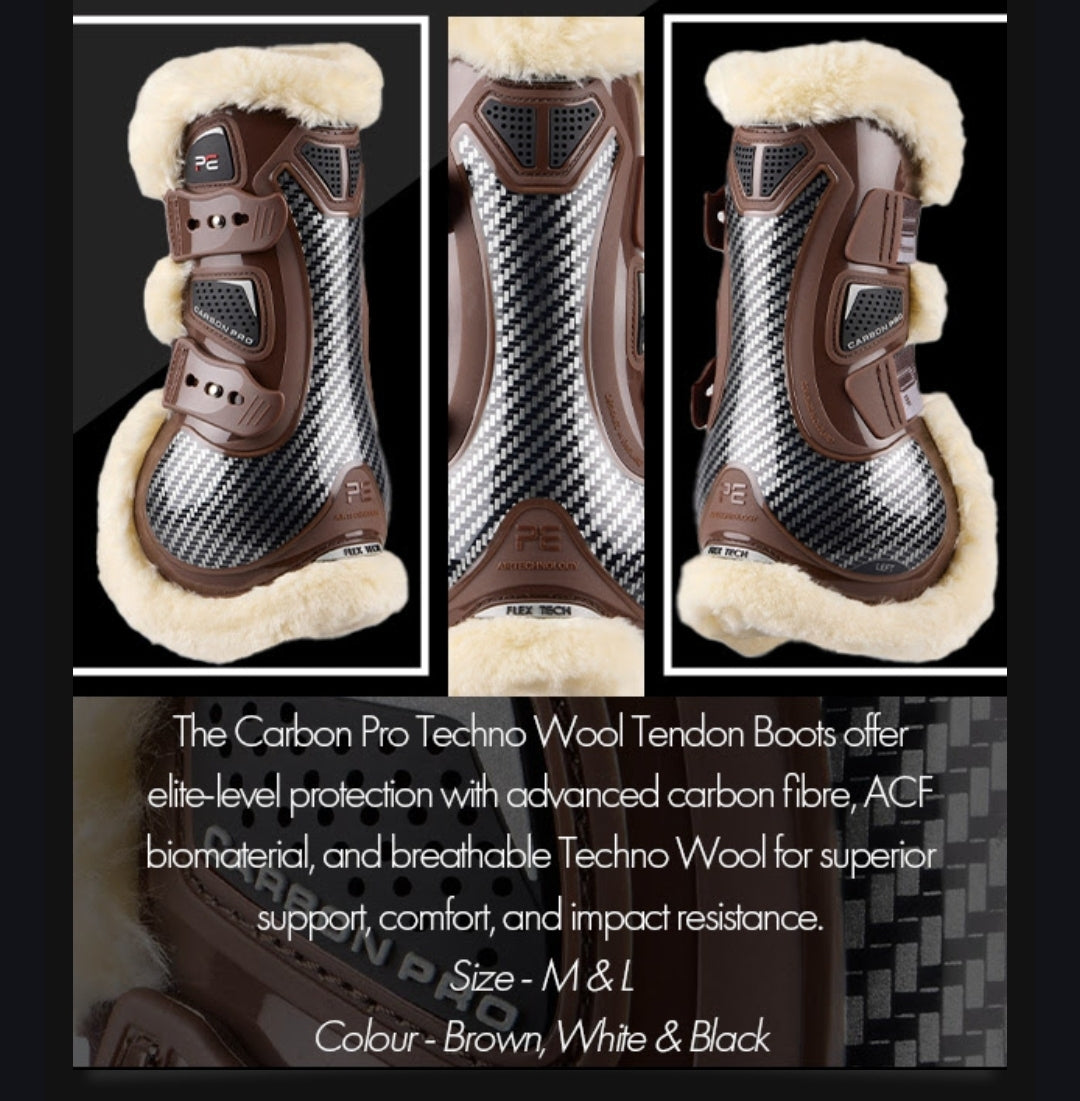 Premier Equine Carbon Pro Techno Wool Tendon Jump Boots