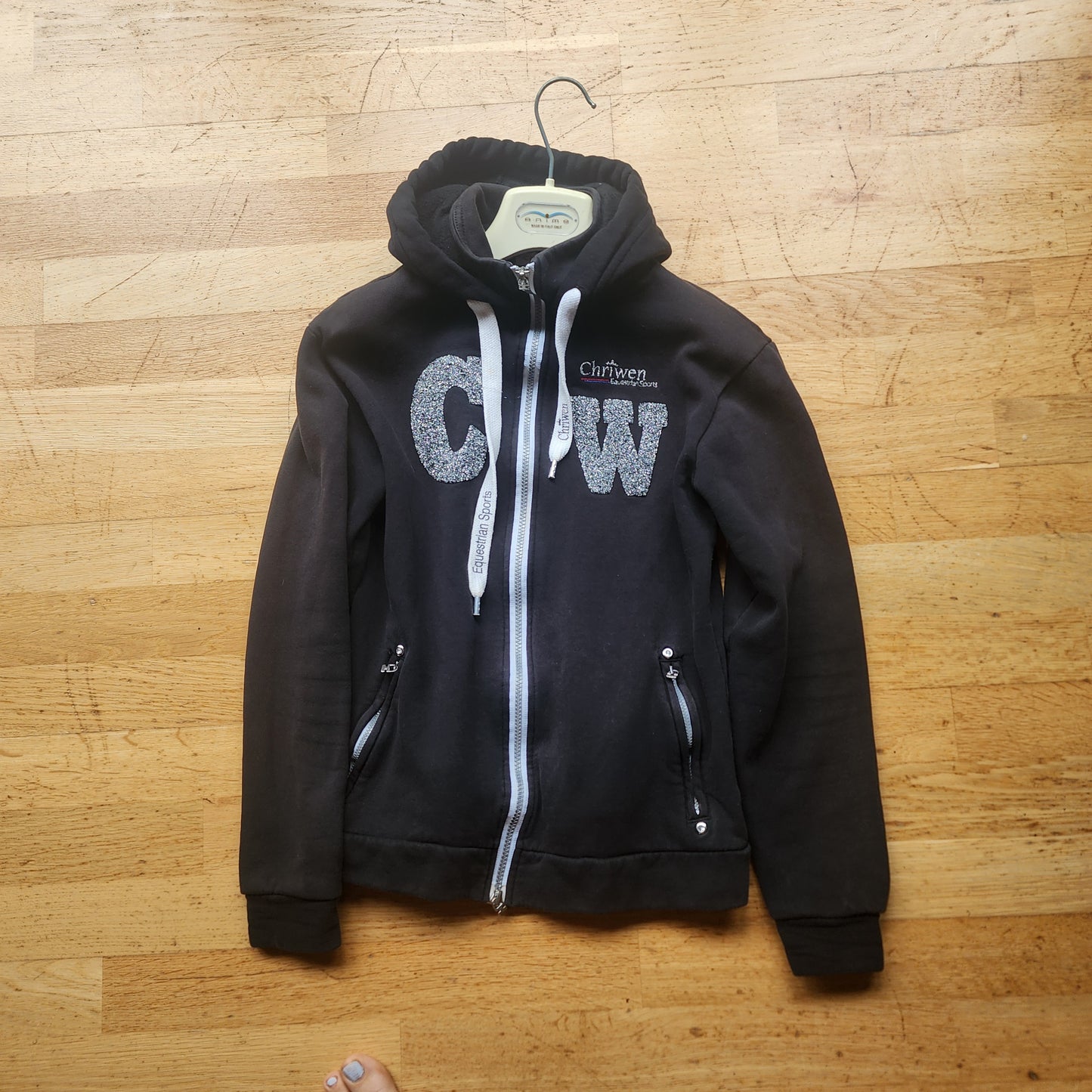Chriwen black hoodie, ladies size S, pre-loved