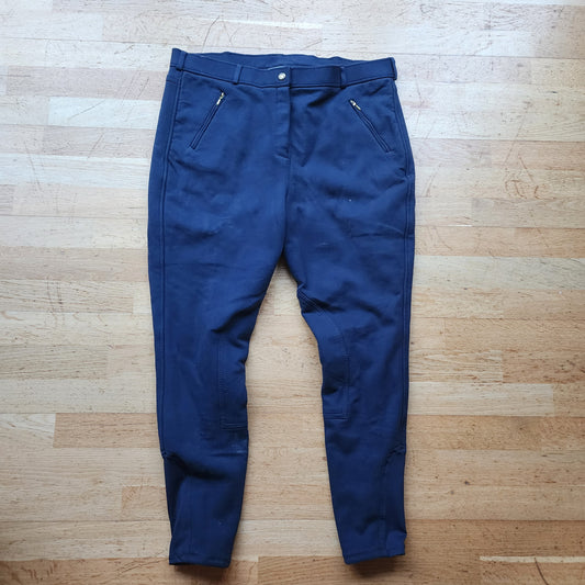 Requisite navy cotton breeches, ladies size 18, pre-loved