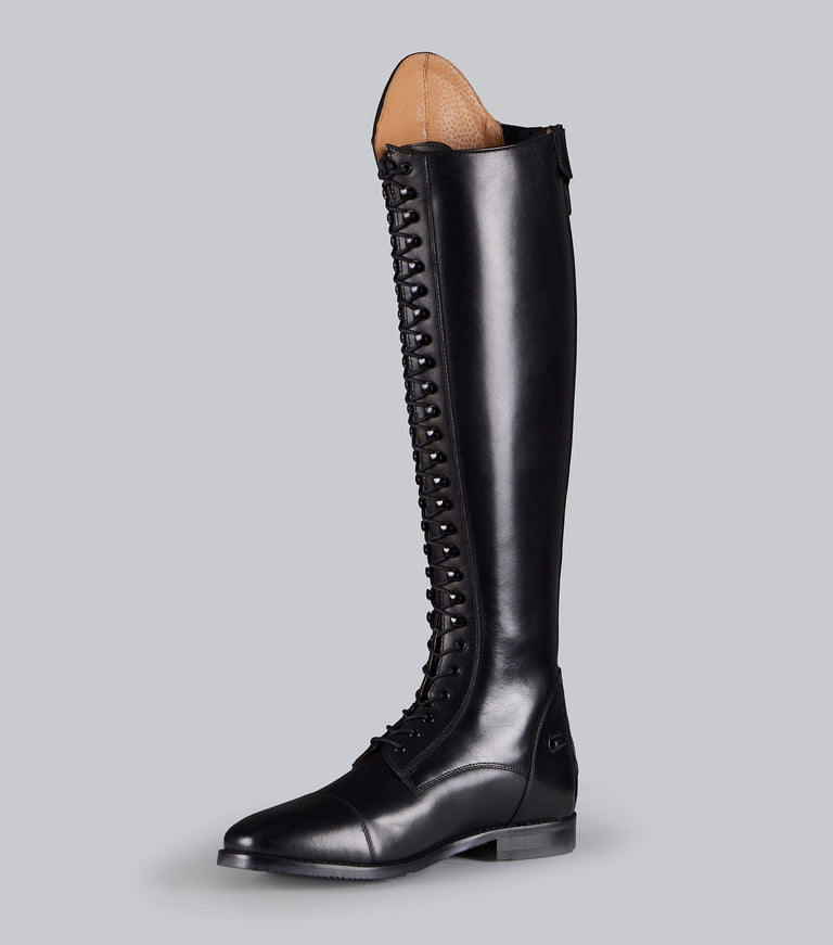 Premier Equine Astra Ladies Lace Front Tall Leather Riding Boots - Black