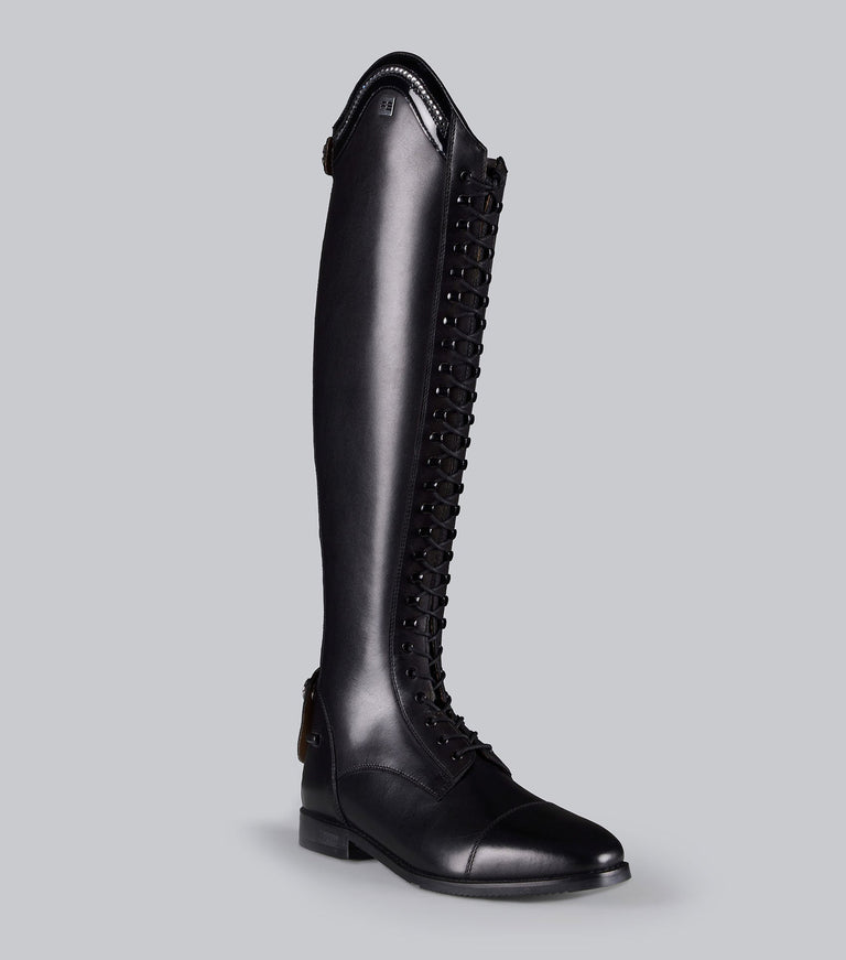 Premier Equine Astra Ladies Lace Front Tall Leather Riding Boots - Black