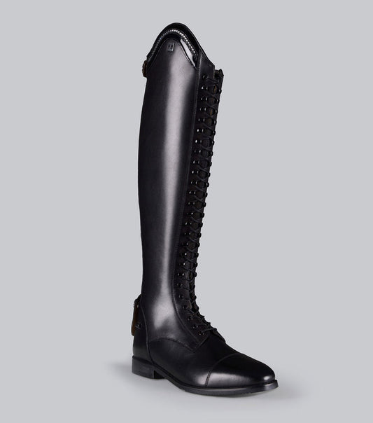 Premier Equine Astra Ladies Lace Front Tall Leather Riding Boots - Black