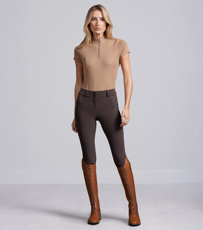 Premier Equine Valerius Womens Gel Full Seat Riding Breeches  - Brown (Standard Rise)