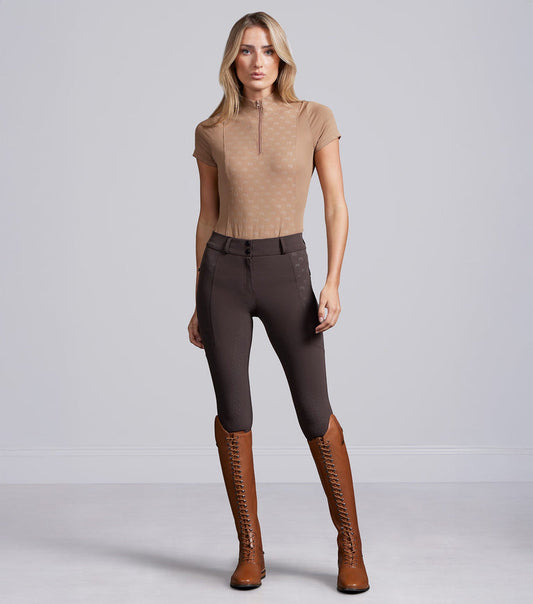 Premier Equine Valerius Womens Gel Full Seat Riding Breeches  - Brown (Standard Rise)