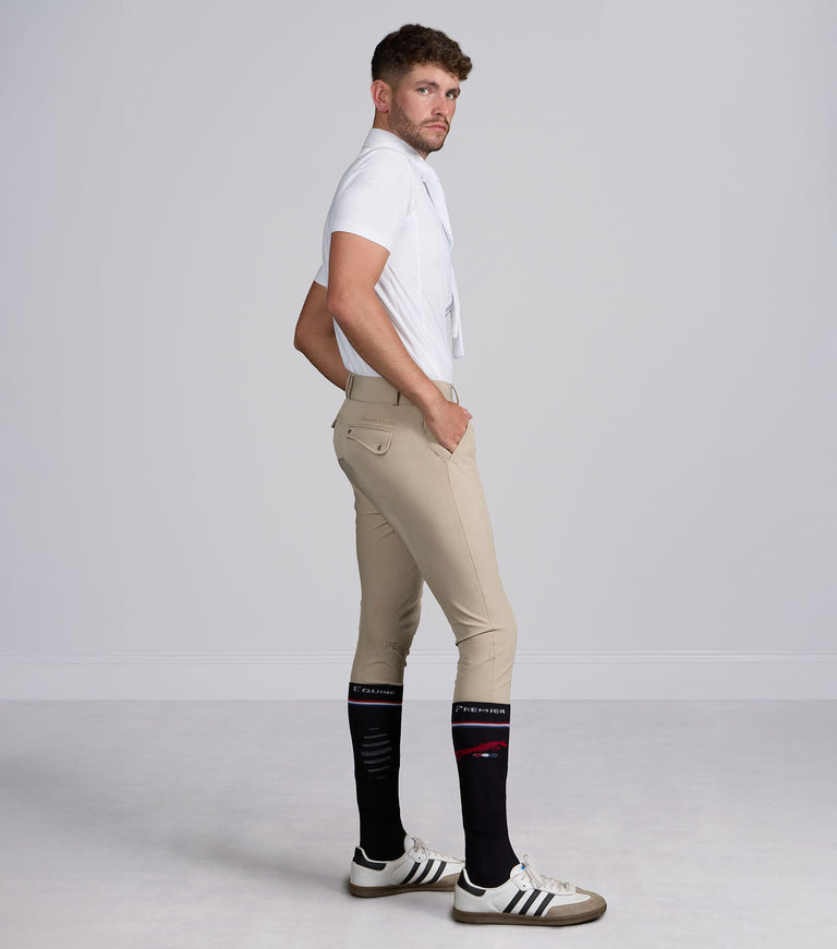 Premier Equine Ludis Men's Gel Knee Riding Breeches - white
