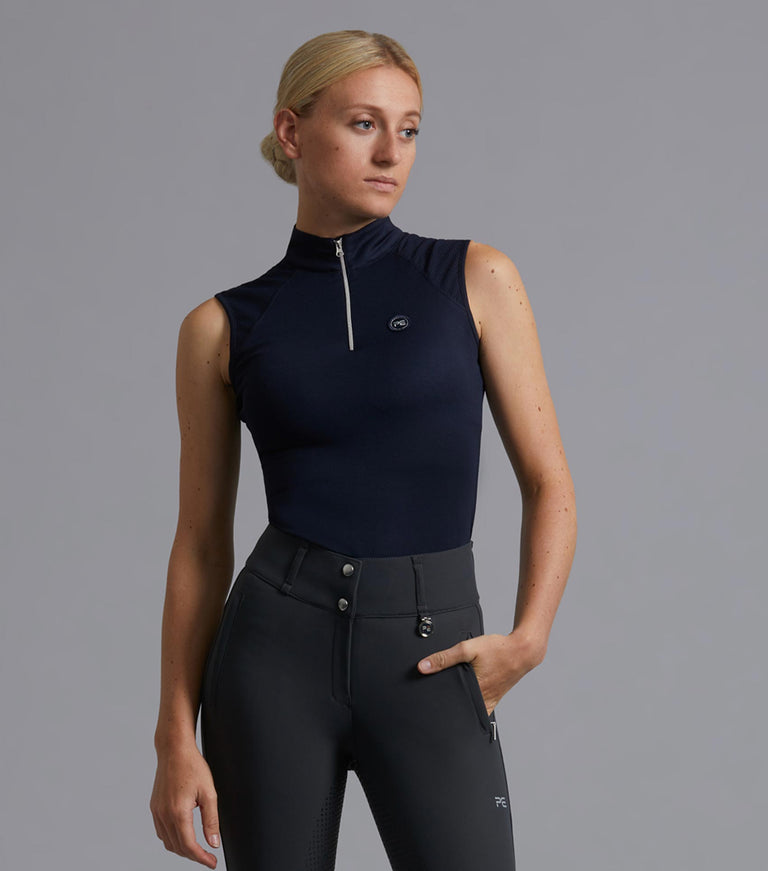 Premier Equine Derina Ladies Technical Sleeveless Riding Top (grey or navy)