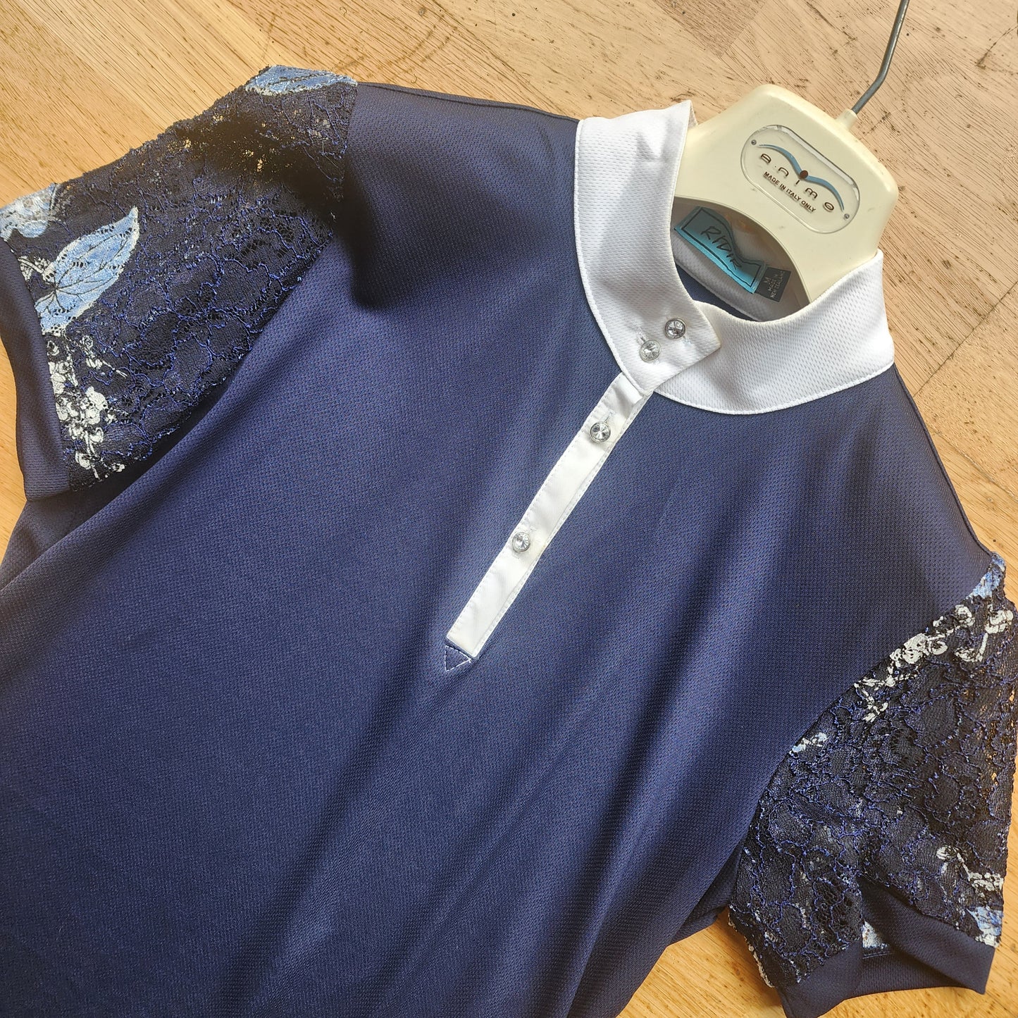 Ridir show shirt, size M, navy, pre-loved