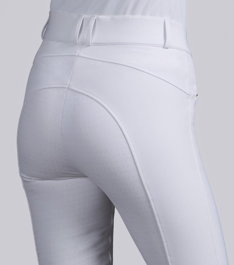 Premier Equine Filetto Women's Gel Full Seat Riding Breeches - White (Standard Rise)