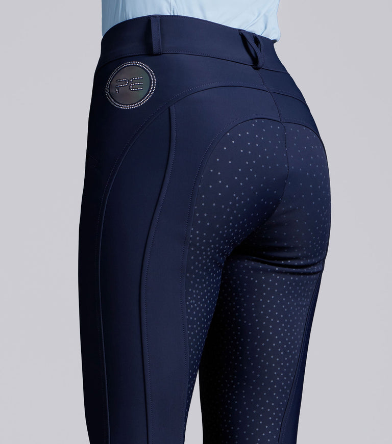 Premier Equine Meraki Womens Gel Full Seat Riding Breeches - Navy (Standard Rise)