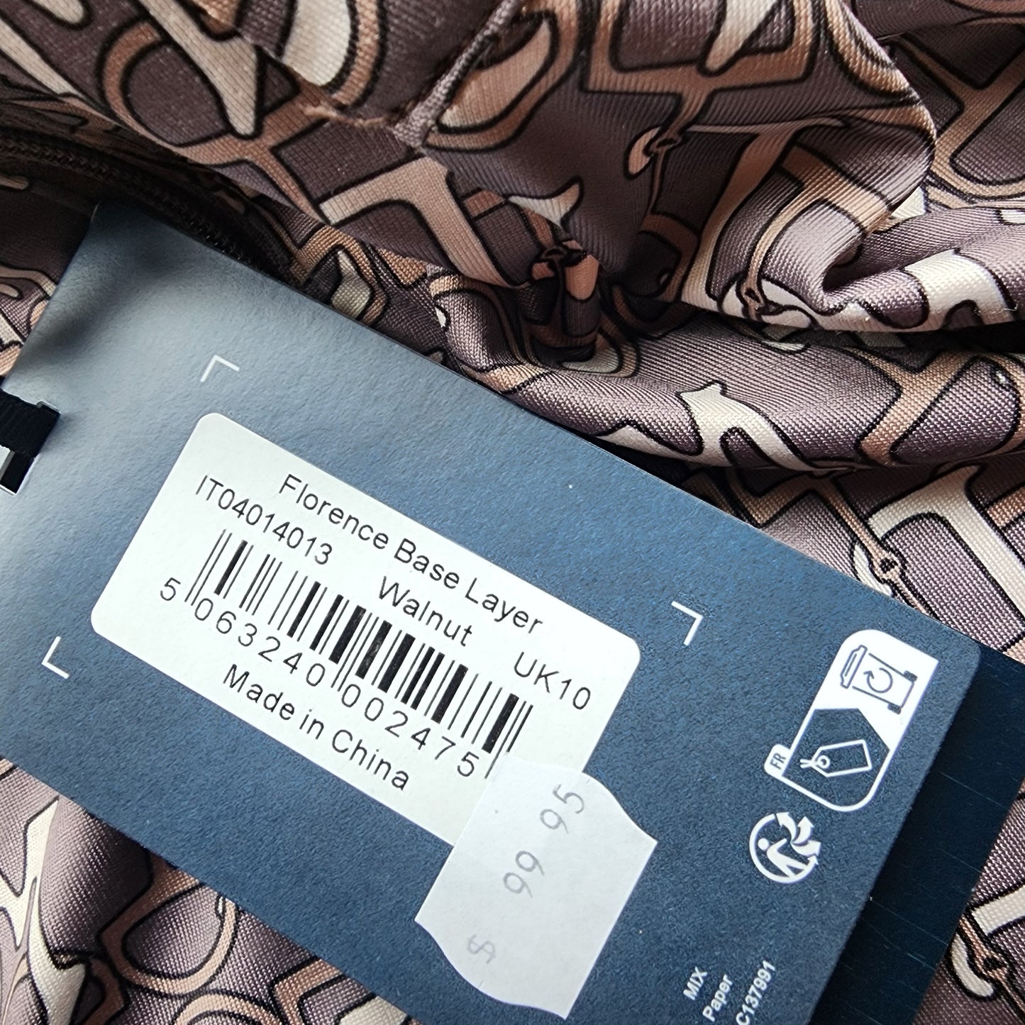 LeMieux Florence Base Layer, Walnut. Ladies 10. Brand new