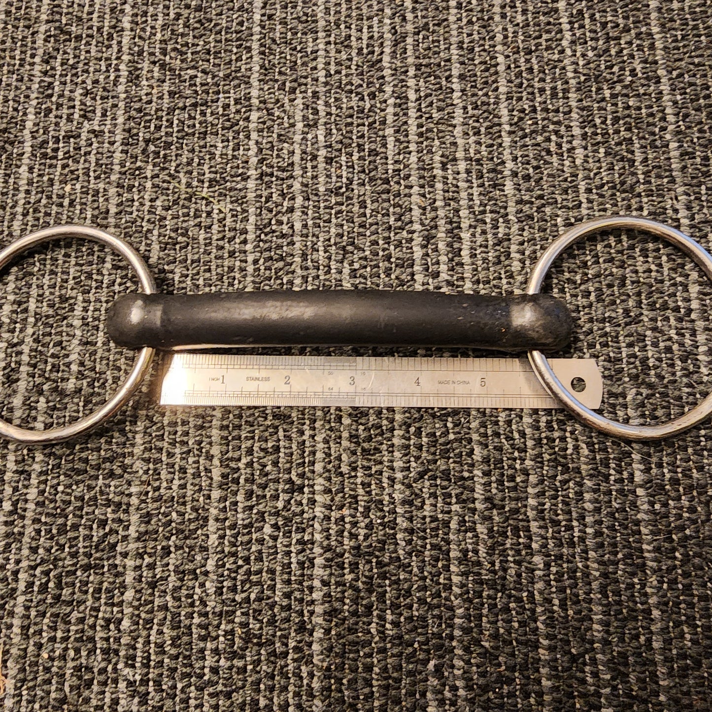 Loose ring rubber mullen horse bit 5.5". Pre loved