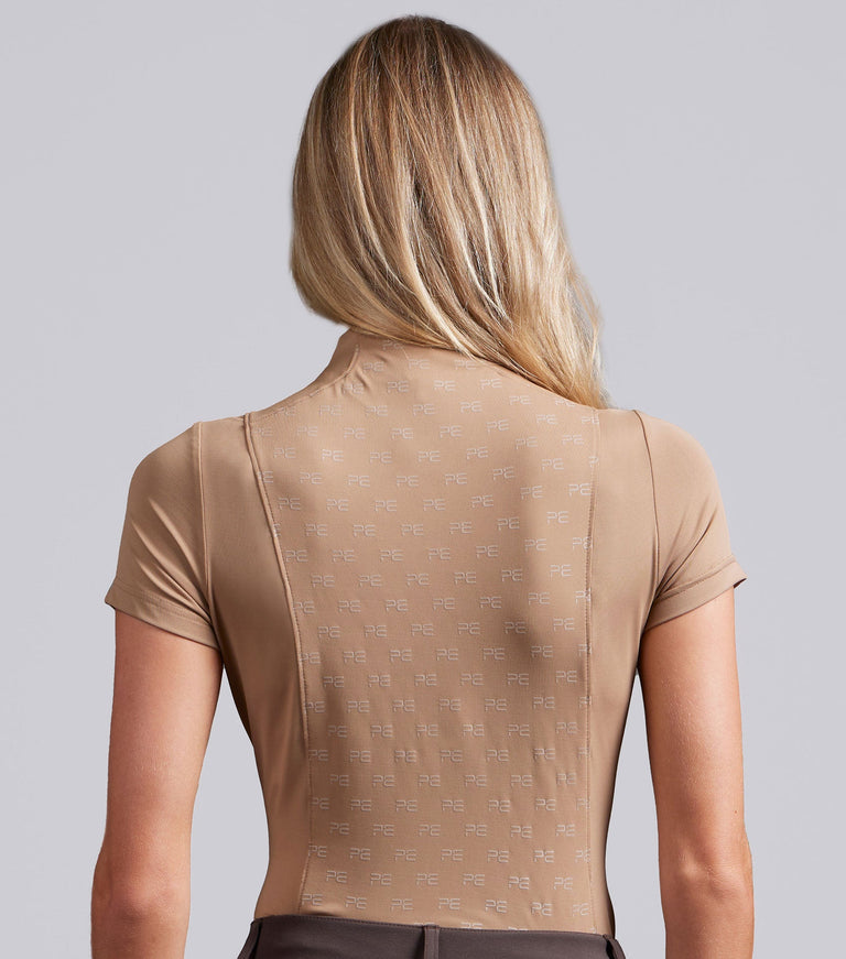 Premier Equine Valerius Womens Short Sleeve Top -  Latte