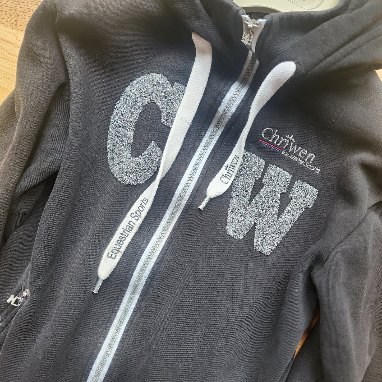 Chriwen black hoodie, ladies size S, pre-loved