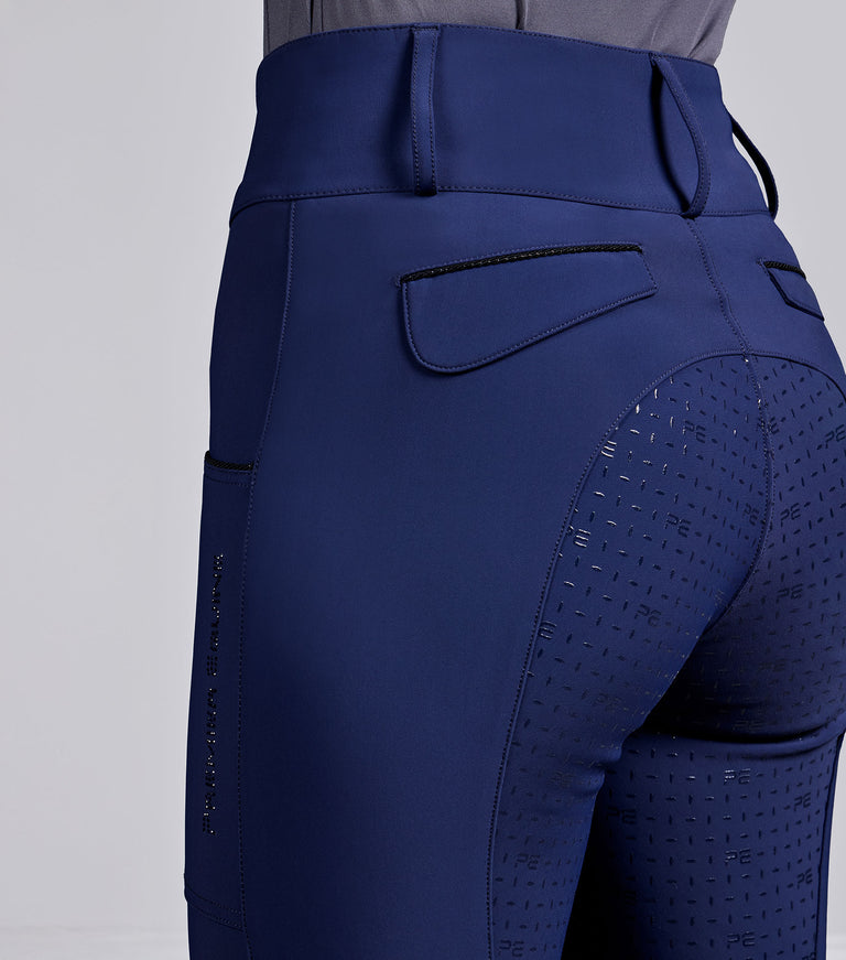 Premier Equine Sassari Womens Gel Full Seat Riding Breeches - Navy (High Rise)