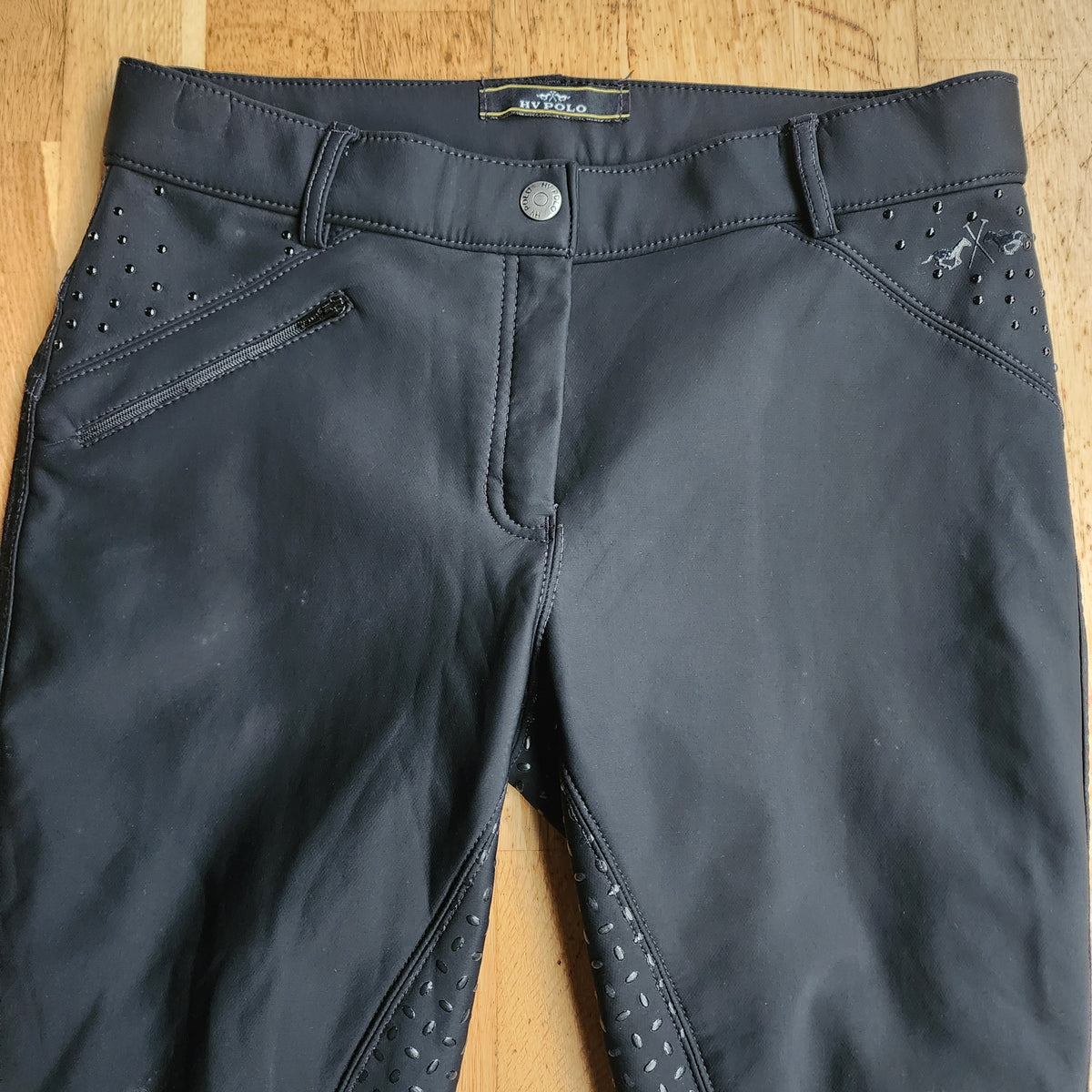 HV Polo black breeches, ladies size UK 10, pre-loved
