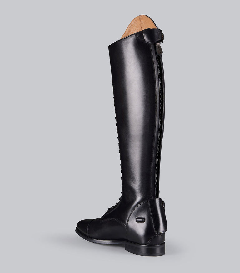 Premier Equine Astra Ladies Lace Front Tall Leather Riding Boots - Black