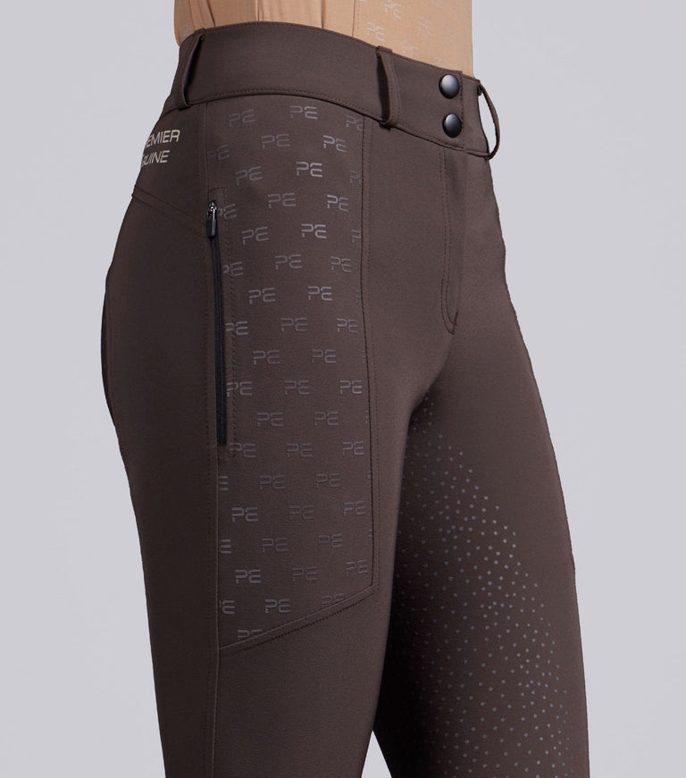 Premier Equine Valerius Womens Gel Full Seat Riding Breeches  - Brown (Standard Rise)