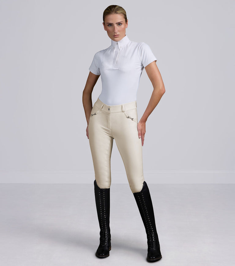 Premier Equine Filetto Women's Gel Full Seat Riding Breeches - Vanilla (Standard Rise)