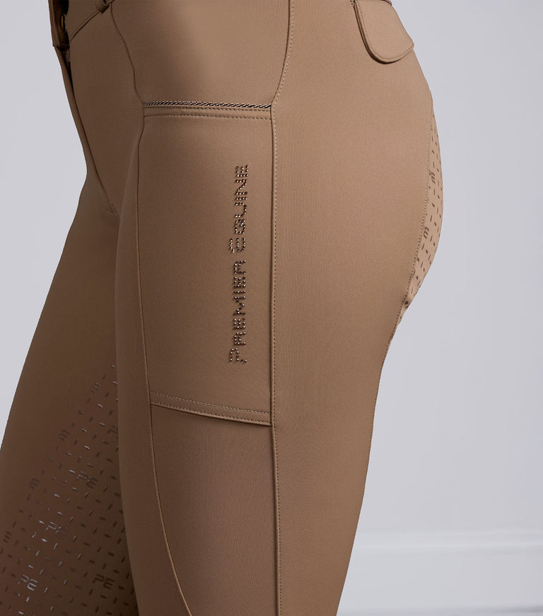 Premier Equine Sassari Womens Gel Full Seat Riding Breeches - Caramel (High Rise)