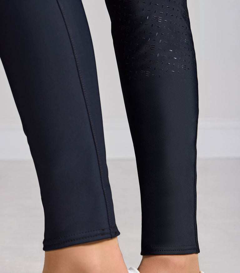 Premier Equine Amnis Womens Waterproof Gel Full Seat Riding Breeches, Navy (High Rise)