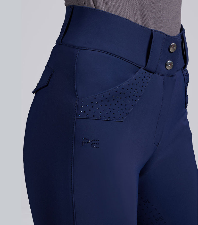 Premier Equine Torino II Women's Gel Full Seat Riding Breeches - Navy (High Rise)