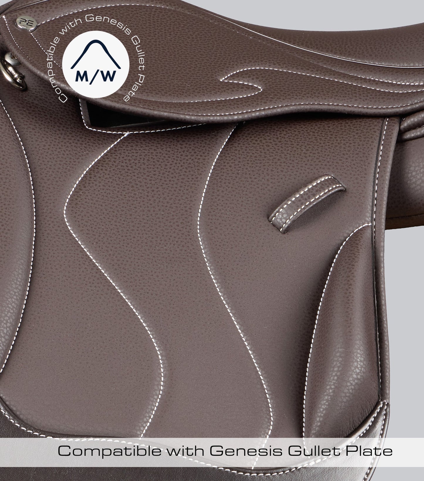 Description:Rouen Syntetic Mono Flap Cross Country  Saddle_Colour:dark havana_Position:2