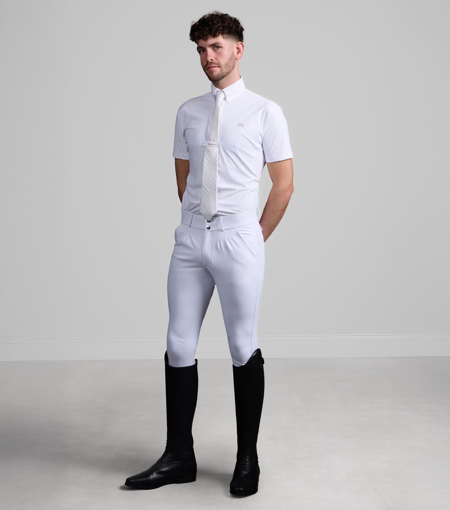 Description:Rubato Short Sleeve Men's Shirt_Colour:White_Position:2