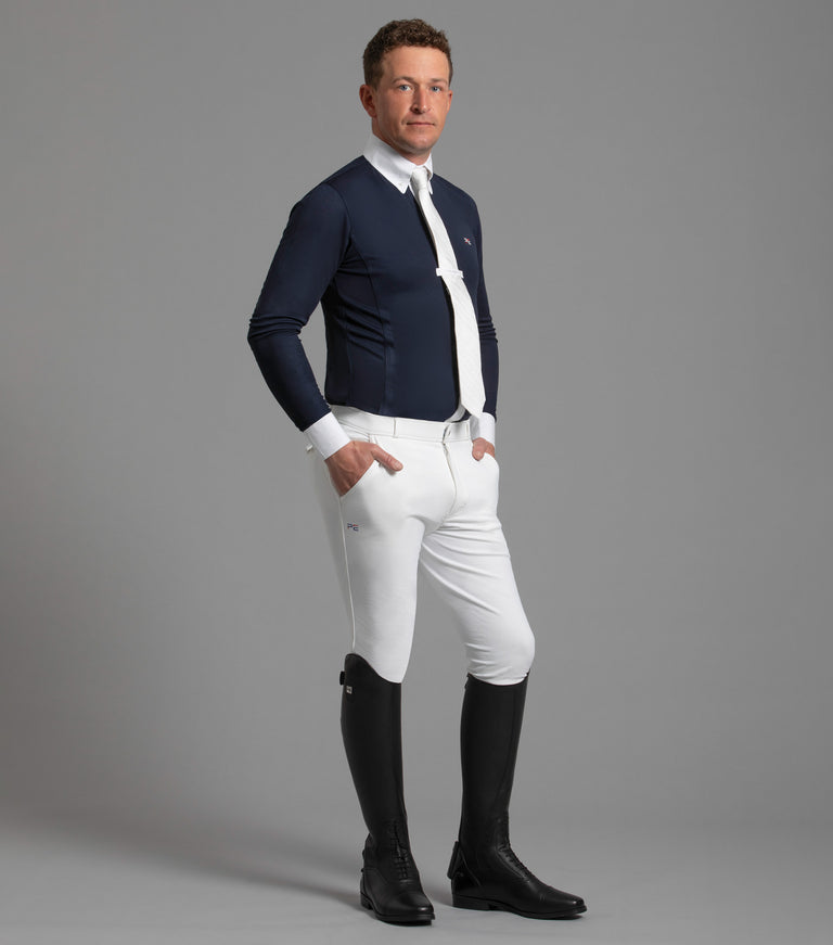 Premier Equine Santino Men's Gel Knee Riding Breeches (white, navy, walnut)