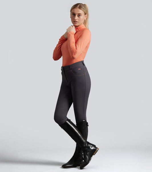 Description:Savio Ladies Full Seat Breeches_Colour:Anthracite_Position:1