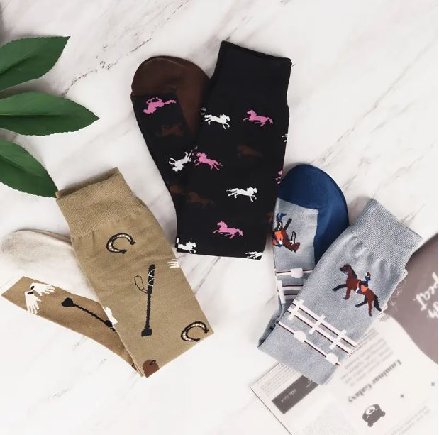 ETS Long riding socks with horsey print - 3 pairs